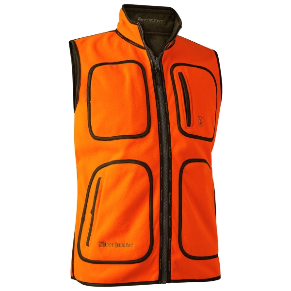 Fleece-omkeerbaar vest Gamekeeper oranje/olijfgroen