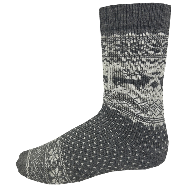 Noorse sokken met merino/alpaca wol 2-pack antraciet/wol wit