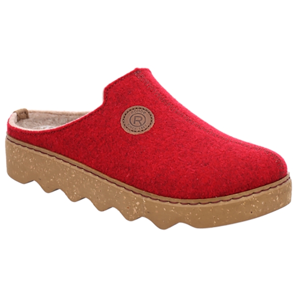 Damesklomp van vilt Foggia rood