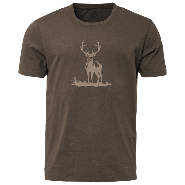 T-shirt Platzhirsch bruin/beige