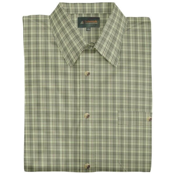 Geruit overhemd korte mouw olijf