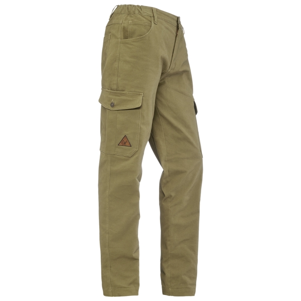 Comfort jeans met beenzakken kaki