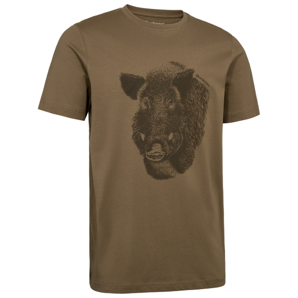 T-shirt Jaxon met print lichtbruin/donkerbruin