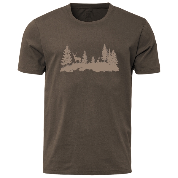 T-shirt Waldrevier bruin/beige