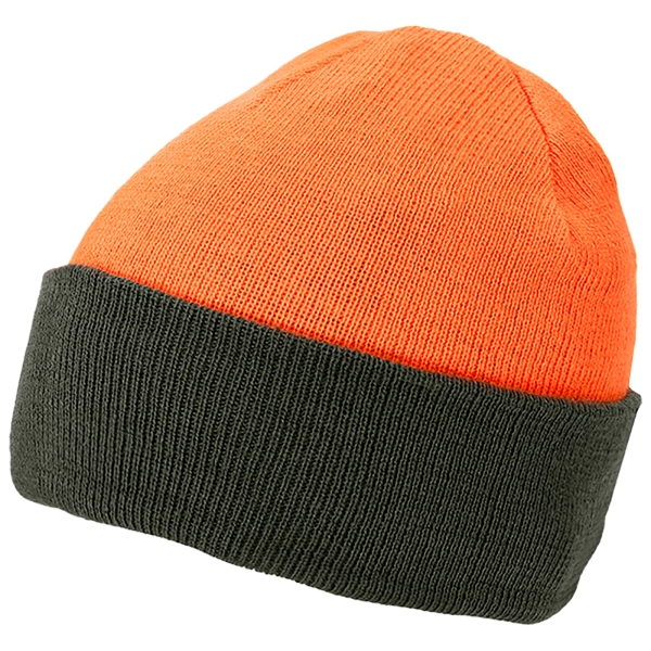 Omkeerbare muts olijfgroen/oranje