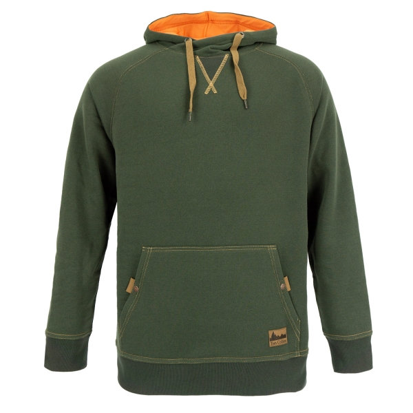 Sweatshirt met capuchon olijf/oranje