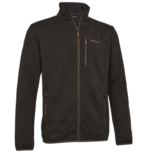 Gebreid fleece jack Moor bruin