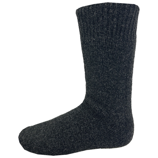 Volledig pluche thermische wollen sokken zonder elastiek 3-pak antraciet