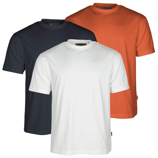 T-shirts 3-pack wit/blauw/oranje