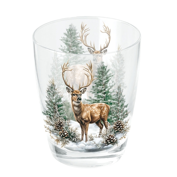 Glas Hirsch in het winterbos