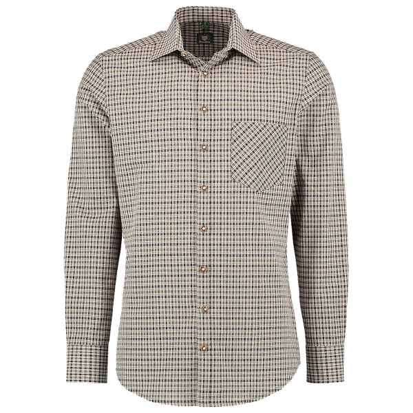 Finn geruit overhemd olijf/beige/zwart