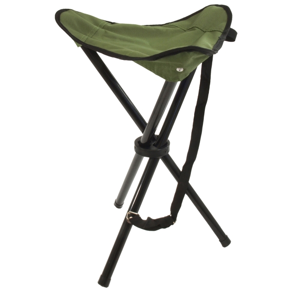 Travelchair driepootskruk olijf/zwart