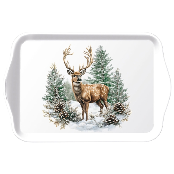 Onderzetters met herten in het winterbos - set van 4