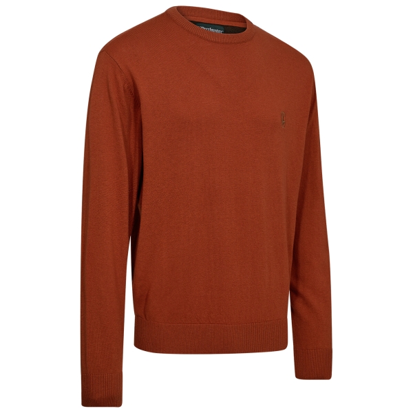 Harrington-trui met ronde hals, roestrood