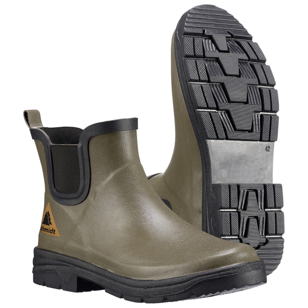 Rubber halflaarzen olijf/zwart