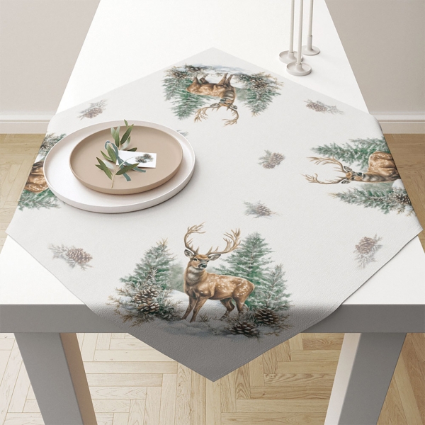 Dekentje met herten in het winterbos 90x90 cm