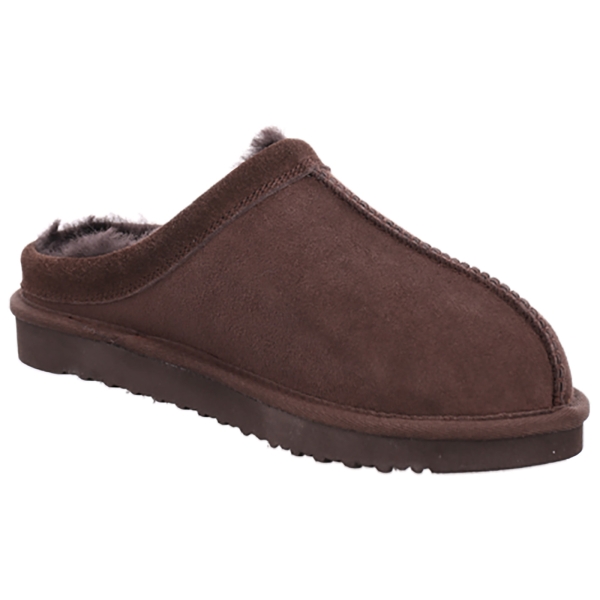 Lamsvacht pantoffel Livigno mocca/donkerbruin