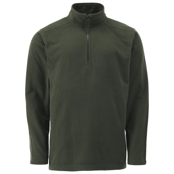 Gebreide fleece-trui met capuchon, olijfgroen