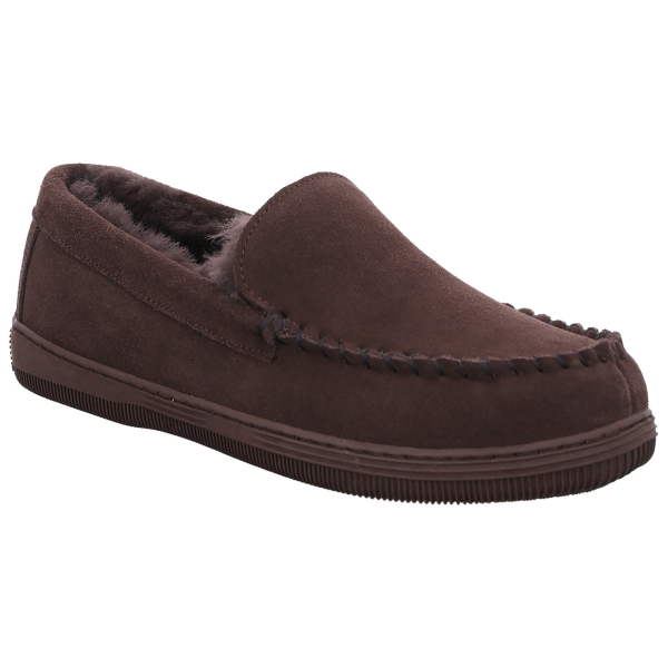 Lamsvacht-moccasin Tesero mocca/donkerbruin