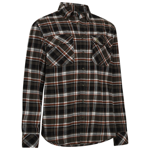 Lichtgewicht flanellen overhemd Nathan bruin/zwart/rood