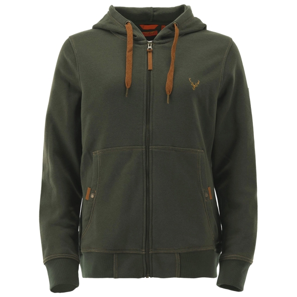 Dames sweatshirt jack met capuchon olijf