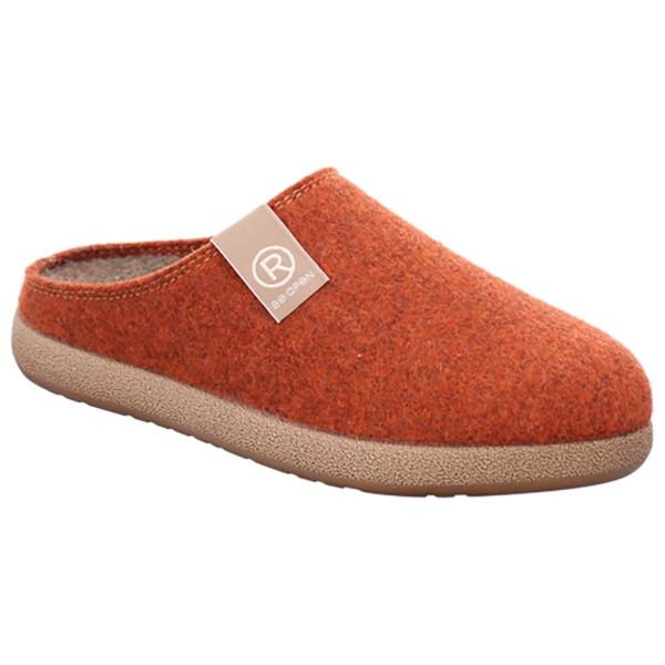 Dames-slippers van zacht vilt, Tortora, roestrood