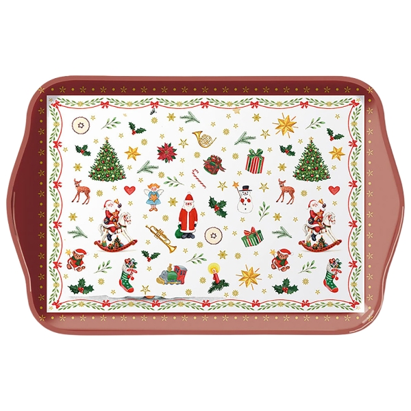 Dienblad met kerstversieringen 13x21 cm