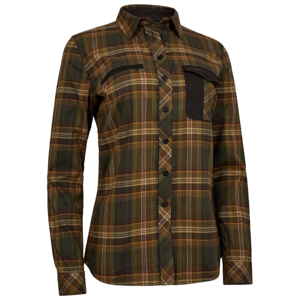 Dames blouse Lady Blair olijf/bruin