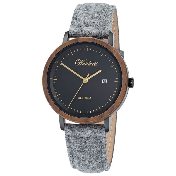 Herenhorloge Maximilian, zwart met lodenband