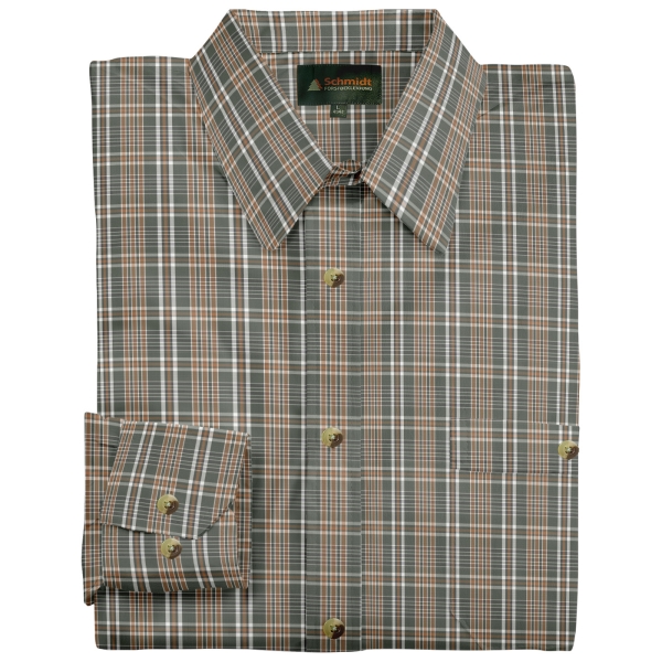 Ruitjesoverhemd olijfbruin/bruin