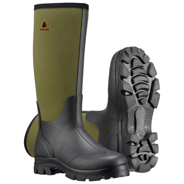 Rubberen laarzen met neopreen olijf/zwart