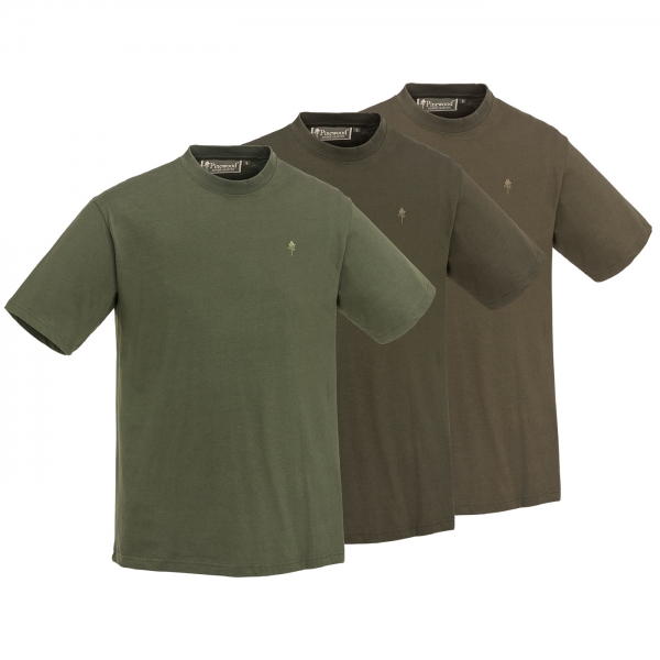T-shirts 3-pack olijf/bruin/kaki