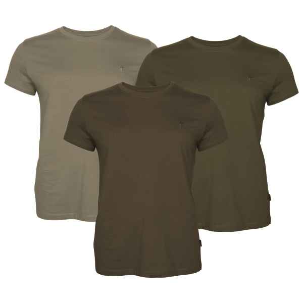 Dames T-shirts 3-pack olijf/bruin/beige
