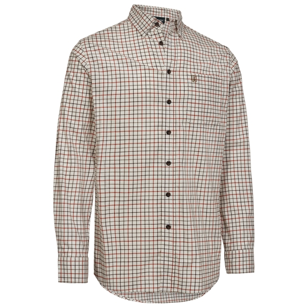 Gavin geruit overhemd beige/olijf/oranje