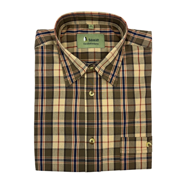 Ruitjesoverhemd bruin/beige/blauw